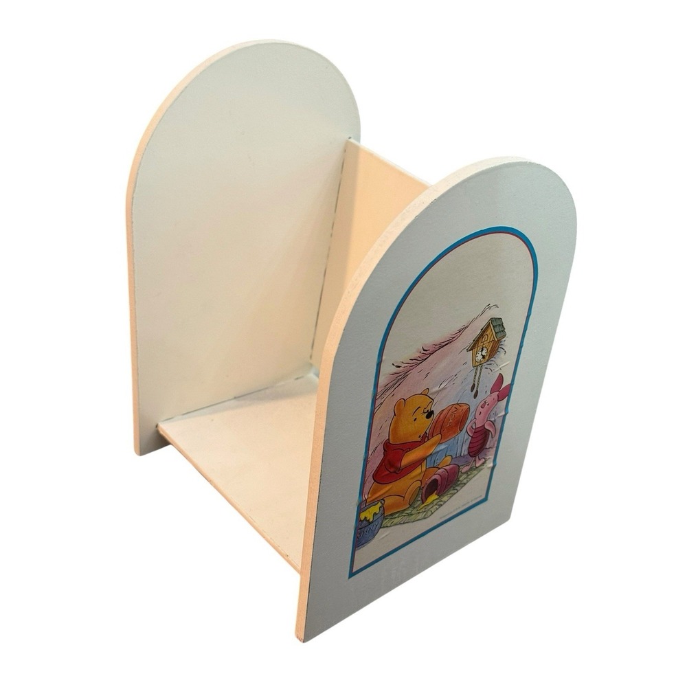 Vintage Disney Winnie the Pooh Piglet Wooden Bookend White‎ Nursery Decor